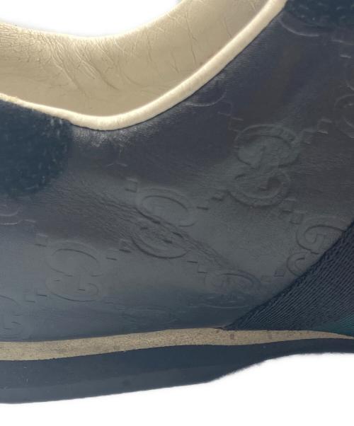 GUCCI（グッチ）GUCCI (グッチ) レザースニーカー ブラック サイズ:39 1/2の古着・服飾アイテム
