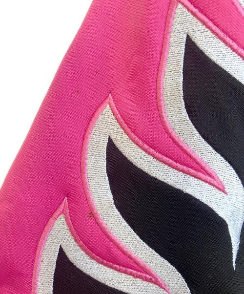 adidas（アディダス）adidas (アディダス) JEREMY SCOTT (ジェレミー スコット) トラックジャケット Flames Track Top ブラック×ピンク サイズ:SIZE Mの古着・服飾アイテム