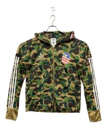 adidas×A BATHING APE（アディダス×アベイシングエイプ）の古着「ジップパーカー」｜グリーン