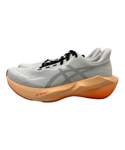 asics（アシックス）asics (アシックス) ランニングシューズ NOVABLAST 6 ホワイト×オレンジ サイズ:US 8の古着・服飾アイテム