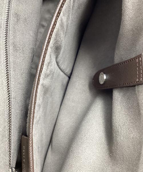 PELLE MORBIDA（ペッレモルビダ）PELLE MORBIDA (ペッレモルビダ) 2WAYブリーフケース ネイビー×ブラウンの古着・服飾アイテム