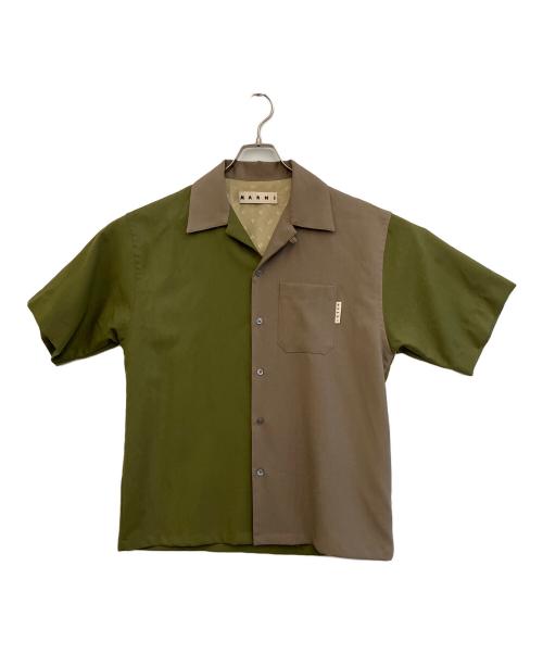 MARNI（マルニ）MARNI (マルニ) 半袖シャツ ブラウン×グリーン サイズ:SIZE 46の古着・服飾アイテム