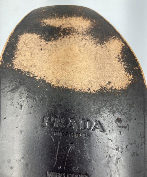 PRADA（プラダ）PRADA (プラダ) レザーサンダル ブラウン サイズ:7の古着・服飾アイテム