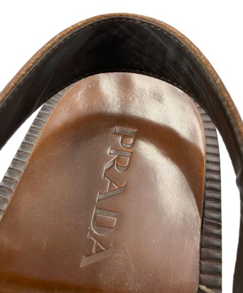 PRADA（プラダ）PRADA (プラダ) レザーサンダル ブラウン サイズ:7の古着・服飾アイテム