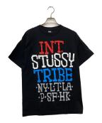 stussyステューシー）の古着「プリントTシャツ」｜ブラック