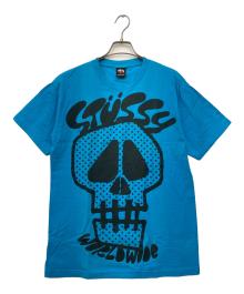 stussy（ステューシー）の古着「スカルプリントTシャツ」｜スカイブルー