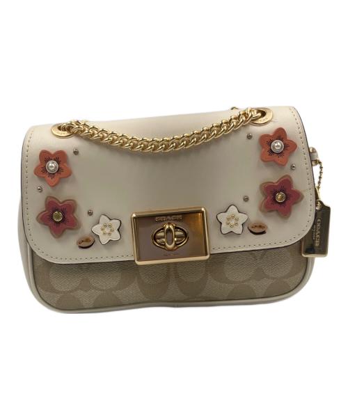 COACH（コーチ）COACH (コーチ) チェーンショルダーバッグ アイボリー×ベージュの古着・服飾アイテム