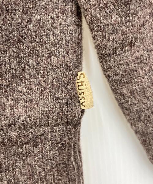 stussy（ステューシー）stussy (ステューシー) ニットジャケット ブラウン サイズ:Mの古着・服飾アイテム