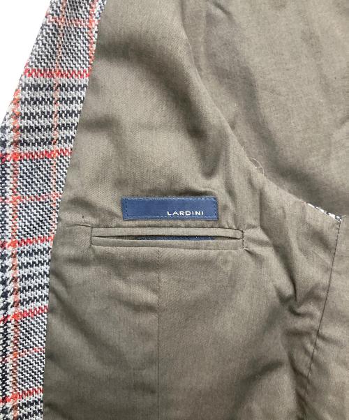 LARDINI（ラルディーニ）LARDINI (ラルディーニ) ガンクラブチェックウールジレ グレー×レッド サイズ:48の古着・服飾アイテム