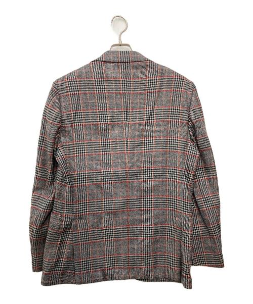LARDINI（ラルディーニ）LARDINI (ラルディーニ) ガンクラブチェックテーラードジャケット グレー×レッド サイズ:48の古着・服飾アイテム
