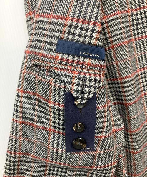 LARDINI（ラルディーニ）LARDINI (ラルディーニ) ガンクラブチェックテーラードジャケット グレー×レッド サイズ:48の古着・服飾アイテム