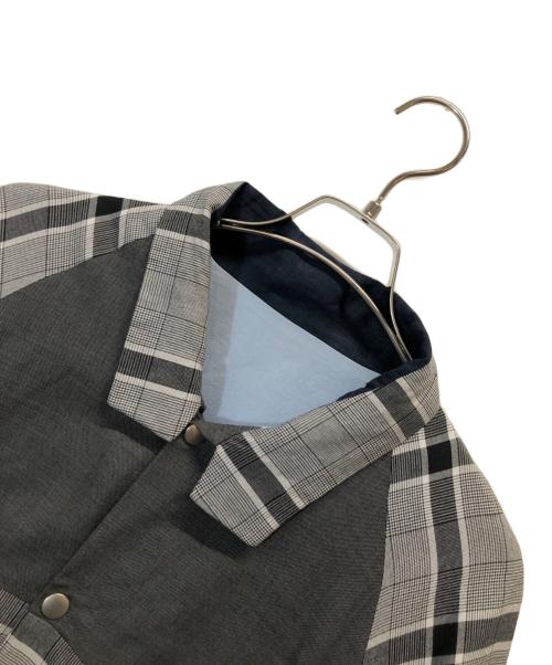 SUNSEA（サンシー）SUNSEA (サンシー) リバーシブルチェックシャツジャケット ライトブルー×グレー サイズ:Lの古着・服飾アイテム