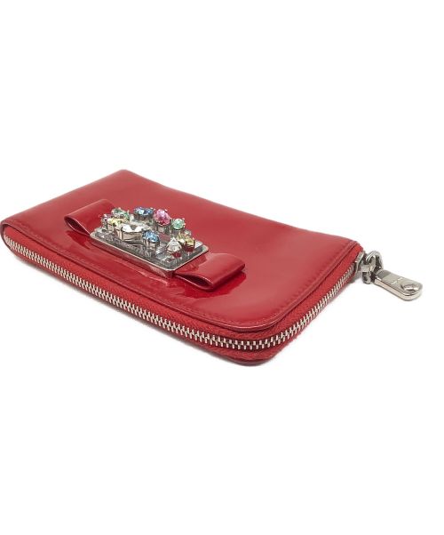 MIU MIU（ミュウミュウ）MIU MIU (ミュウミュウ) エナメルケース レッドの古着・服飾アイテム