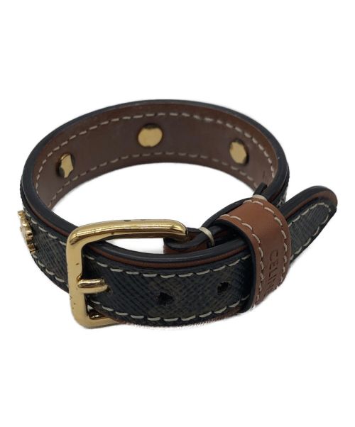 CELINE（セリーヌ）CELINE (セリーヌ) トリオンフ レザーブレスレット ブラウンの古着・服飾アイテム