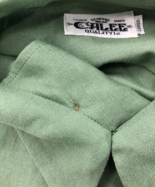 CALEE（キャリー）CALEE (キャリー) オープンカラーシャツ グリーン サイズ:Ｌの古着・服飾アイテム