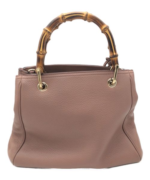 GUCCI（グッチ）GUCCI (グッチ) バンブーショッパーハンドバッグ ピンクの古着・服飾アイテム