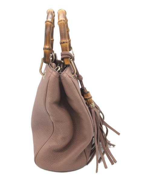 GUCCI（グッチ）GUCCI (グッチ) バンブーショッパーハンドバッグ ピンクの古着・服飾アイテム