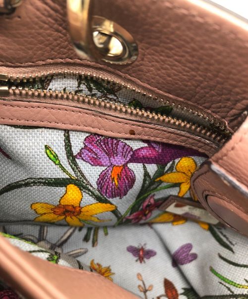 GUCCI（グッチ）GUCCI (グッチ) バンブーショッパーハンドバッグ ピンクの古着・服飾アイテム
