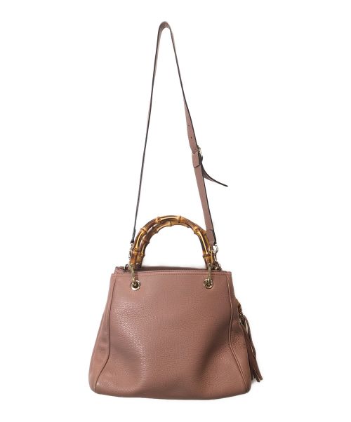 GUCCI（グッチ）GUCCI (グッチ) バンブーショッパーハンドバッグ ピンクの古着・服飾アイテム