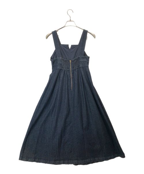 NATURAL BEAUTY BASIC（ナチュラルビューティーベーシック）NATURAL BEAUTY BASIC (ナチュラルビューティーベーシック) キーネックデニムドレス インディゴ サイズ:Sの古着・服飾アイテム