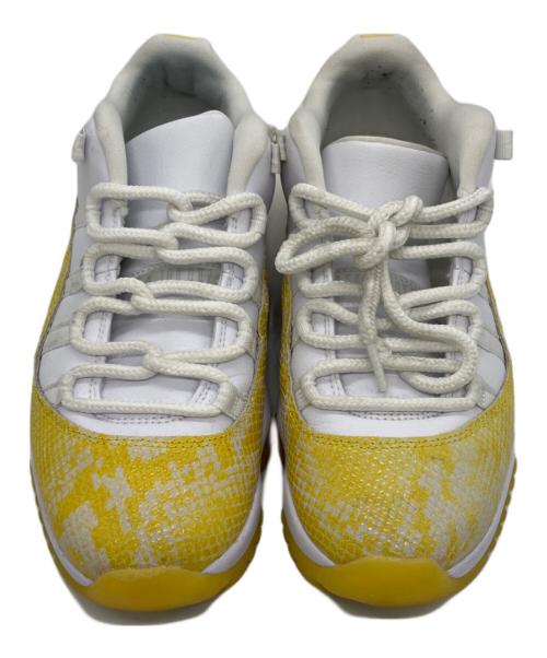 NIKE（ナイキ）NIKE (ナイキ) Nike WMNS Air Jordan 11 Retro Low Yellow Snake Skin ホワイト×イエロー サイズ:24.5の古着・服飾アイテム