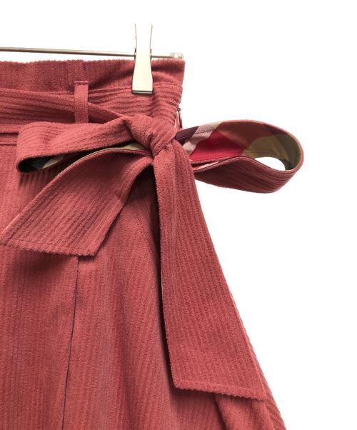 BLUE LABEL CRESTBRIDGE（ブルーレーベルクレストブリッジ）BLUE LABEL CRESTBRIDGE (ブルーレーベルクレストブリッジ) トリコットコールスカート ワインレッド サイズ:38の古着・服飾アイテム