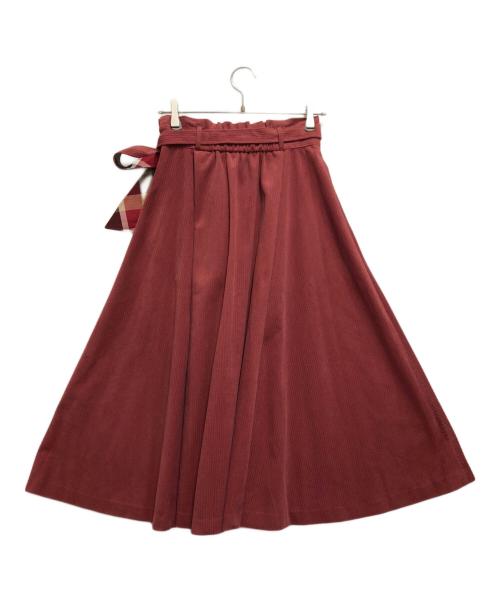 BLUE LABEL CRESTBRIDGE（ブルーレーベルクレストブリッジ）BLUE LABEL CRESTBRIDGE (ブルーレーベルクレストブリッジ) トリコットコールスカート ワインレッド サイズ:38の古着・服飾アイテム