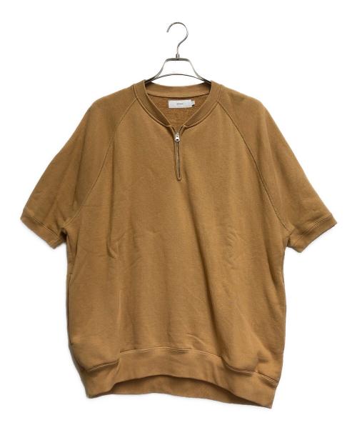 Graphpaper（グラフペーパー）Graphpaper (グラフペーパー) ハーフジップ半袖スウェット ベージュ×イエロー サイズ:1の古着・服飾アイテム