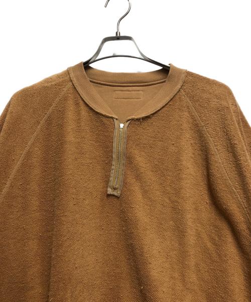 Graphpaper（グラフペーパー）Graphpaper (グラフペーパー) ハーフジップ半袖スウェット ベージュ×イエロー サイズ:1の古着・服飾アイテム