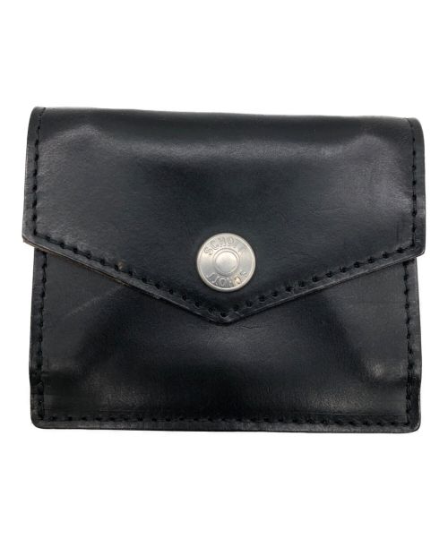 Schott（ショット）shott (ショット) ANILINE CHRXL (アニリン クロムエクセル) 3つ折り財布 ブラックの古着・服飾アイテム