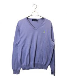 POLO GOLF（ポロ ゴルフ）の古着「Vネックニット」｜パープル