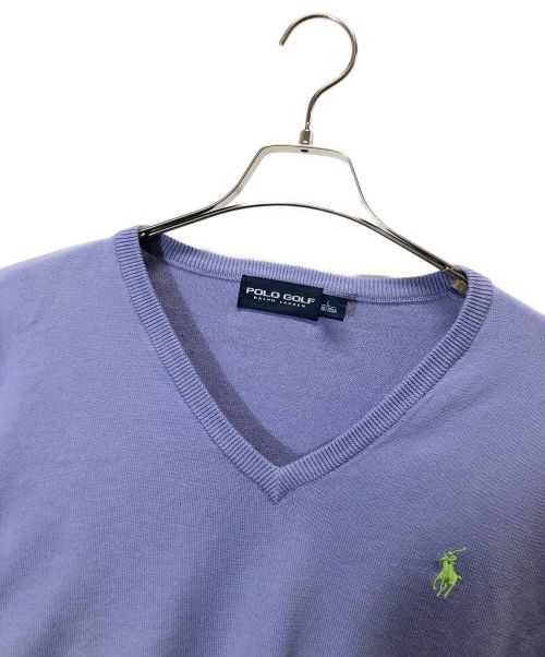 POLO GOLF（ポロ ゴルフ）POLO GOLF (ポロ ゴルフ) Vネックニット パープル サイズ:Lの古着・服飾アイテム