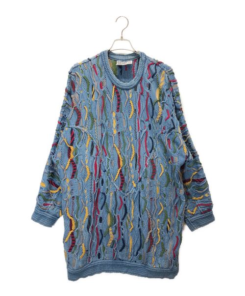 coogi BLUES（クージー）coogi BLUES (クージー) 3Dニット ブルー サイズ:XLの古着・服飾アイテム