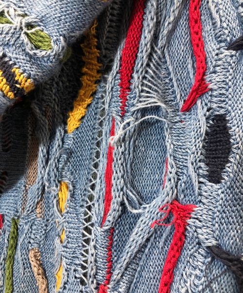 coogi BLUES（クージー）coogi BLUES (クージー) 3Dニット ブルー サイズ:XLの古着・服飾アイテム