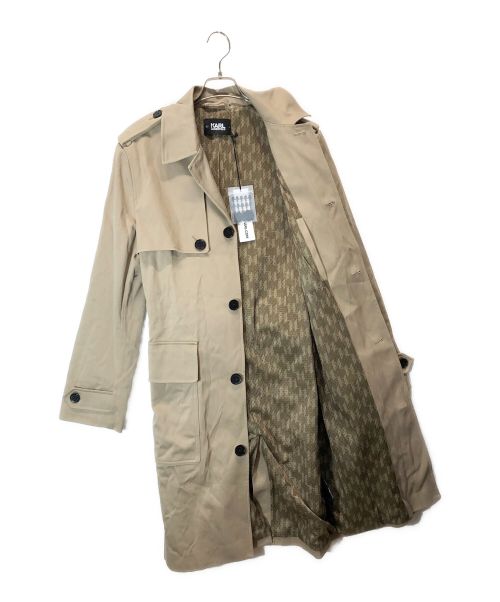 Karl Lagerfeld（カール ラガーフェルド）Karl Lagerfeld (カール ラガーフェルド) ステンカラーコート ベージュ サイズ:XSの古着・服飾アイテム