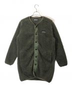 WILD THINGSワイルドシングス）の古着「ボアノーカラーロングジャケット」｜オリーブ