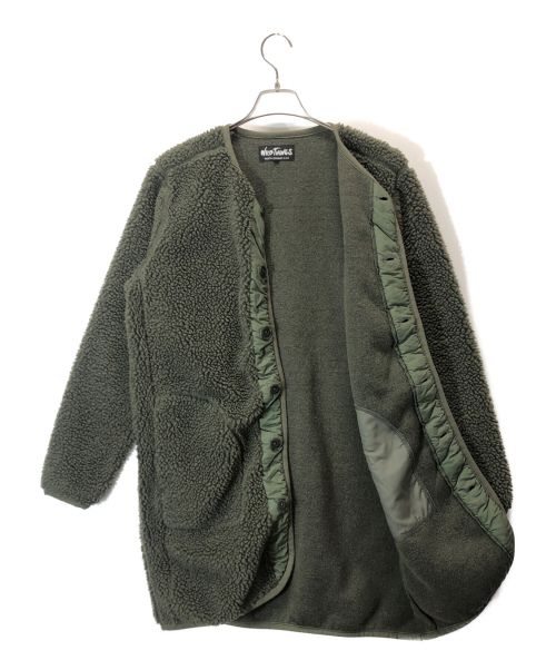 WILD THINGS（ワイルドシングス）WILD THINGS (ワイルドシングス) ボアノーカラーロングジャケット オリーブ サイズ:Sの古着・服飾アイテム