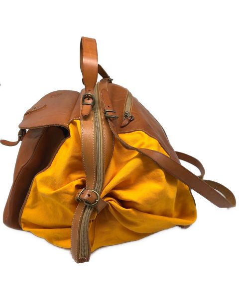IL BISONTE（イル ビゾンテ）IL BISONTE (イル ビゾンテ) キャンディバッグ イエロー×ブラウンの古着・服飾アイテム
