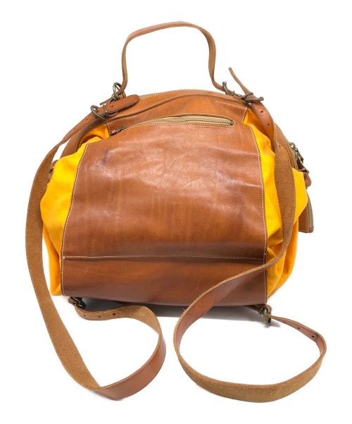 IL BISONTE（イル ビゾンテ）IL BISONTE (イル ビゾンテ) キャンディバッグ イエロー×ブラウンの古着・服飾アイテム