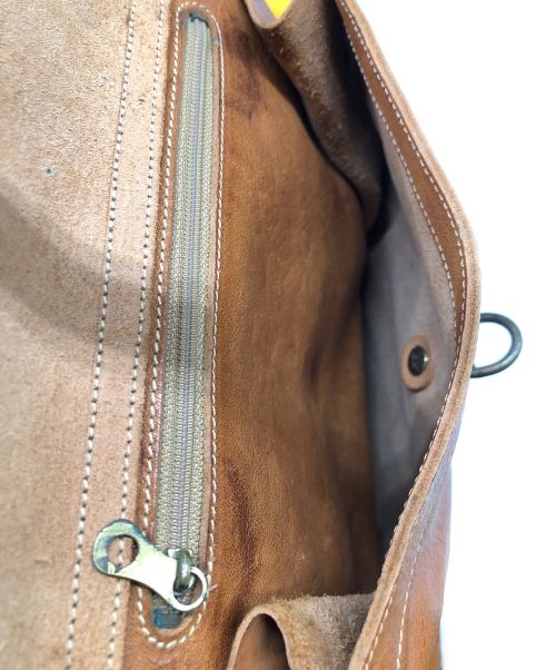 IL BISONTE（イル ビゾンテ）IL BISONTE (イル ビゾンテ) キャンディバッグ イエロー×ブラウンの古着・服飾アイテム