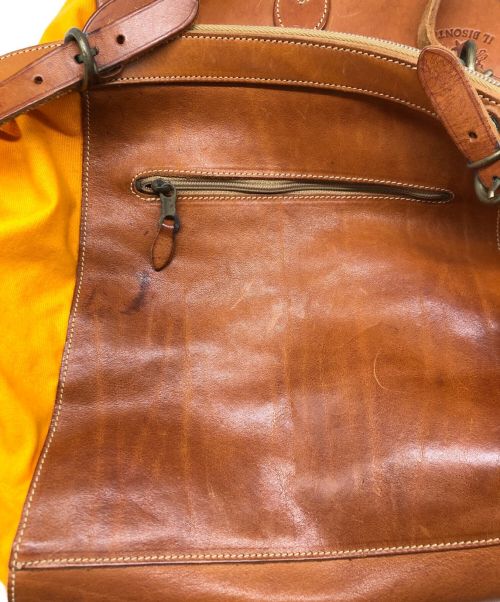 IL BISONTE（イル ビゾンテ）IL BISONTE (イル ビゾンテ) キャンディバッグ イエロー×ブラウンの古着・服飾アイテム