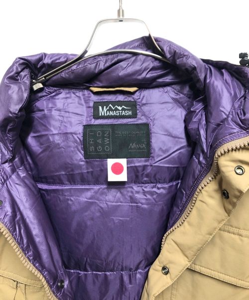 Manastash（マナスタッシュ）Manastash (マナスタッシュ) NANGA (ナンガ) ダウンジャケット ベージュ×パープル サイズ:Mの古着・服飾アイテム
