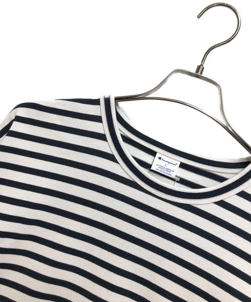 Champion（チャンピオン）Champion (チャンピオン) ロングスリーブTシャツ ブラック×ホワイト サイズ:Ｌの古着・服飾アイテム