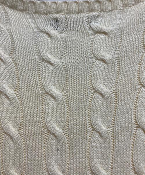 POLO RALPH LAUREN（ポロ・ラルフローレン）POLO RALPH LAUREN (ポロ・ラルフローレン) コットンケーブルセーター アイボリー サイズ:XXLの古着・服飾アイテム