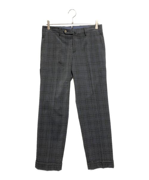 PT TORINO（ピーティートリノ）PT TORINO (ピーティートリノ) チェックパンツ ブルー×グレー サイズ:44の古着・服飾アイテム