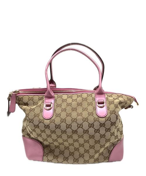 GUCCI（グッチ）GUCCI (グッチ) 2WAYバッグ ベージュ×ピンクの古着・服飾アイテム