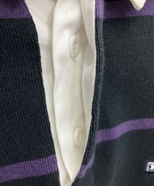 HUF（ハフ）HUF (ハフ) ラガーシャツ ブラック×パープル サイズ:Lの古着・服飾アイテム