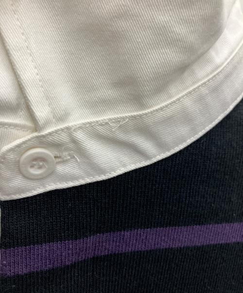HUF（ハフ）HUF (ハフ) ラガーシャツ ブラック×パープル サイズ:Lの古着・服飾アイテム