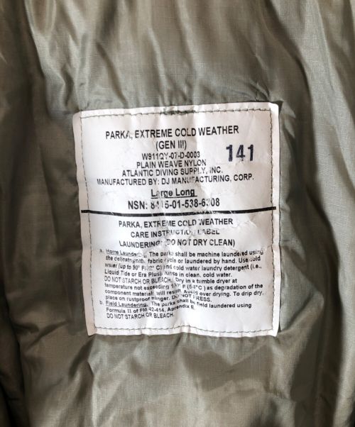 ECWCS（エクワックス）ECWCS (エクワックス) GⅢ LEVEL7 EXTREME COLD WEATHER PARKA グレー サイズ:Lの古着・服飾アイテム