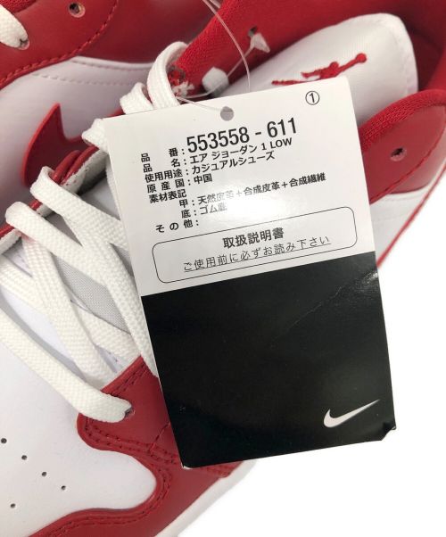 NIKE（ナイキ）NIKE (ナイキ) AIR JORDAN 1 LOW レッド×ホワイト サイズ:cm　27の古着・服飾アイテム